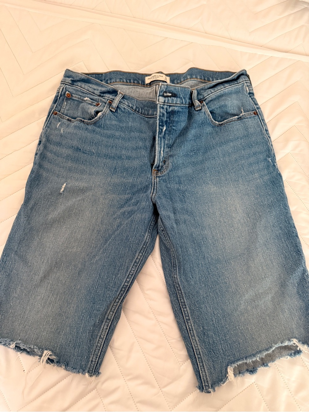 Abercrombie & Fitch Light Blue Relaxed Denim Cut-Offs